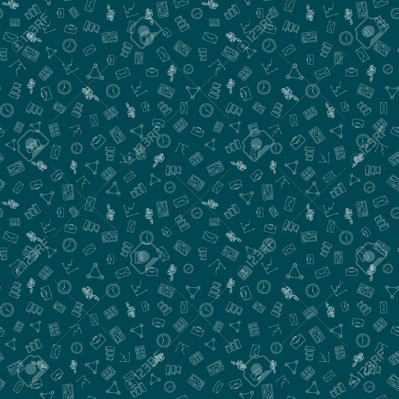 Business Seamless Pattern Background With Hand Draw Random Object Royalty Free Cliparts Vectors And Stock Illustration Image