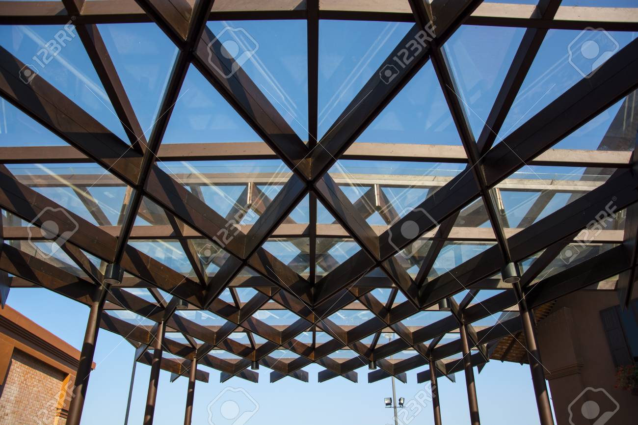 deep blue glass canopy