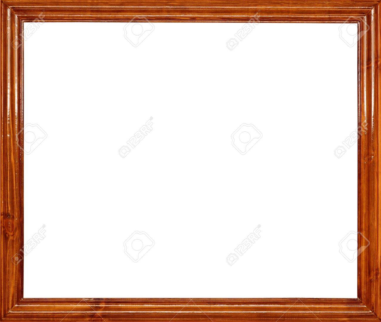 photo of wood frame for a picture isolated on white stock photo