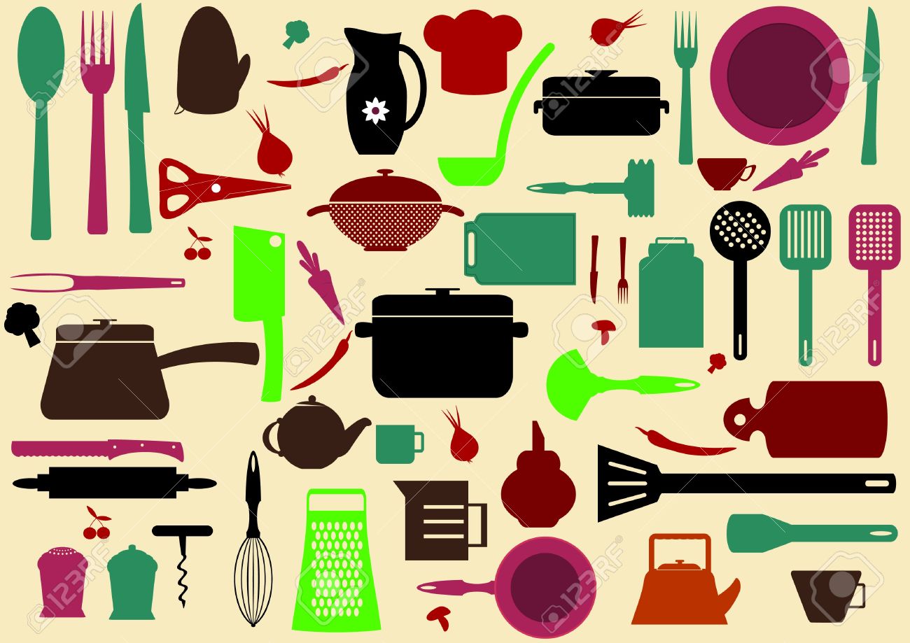 cute kitchen pattern illustration