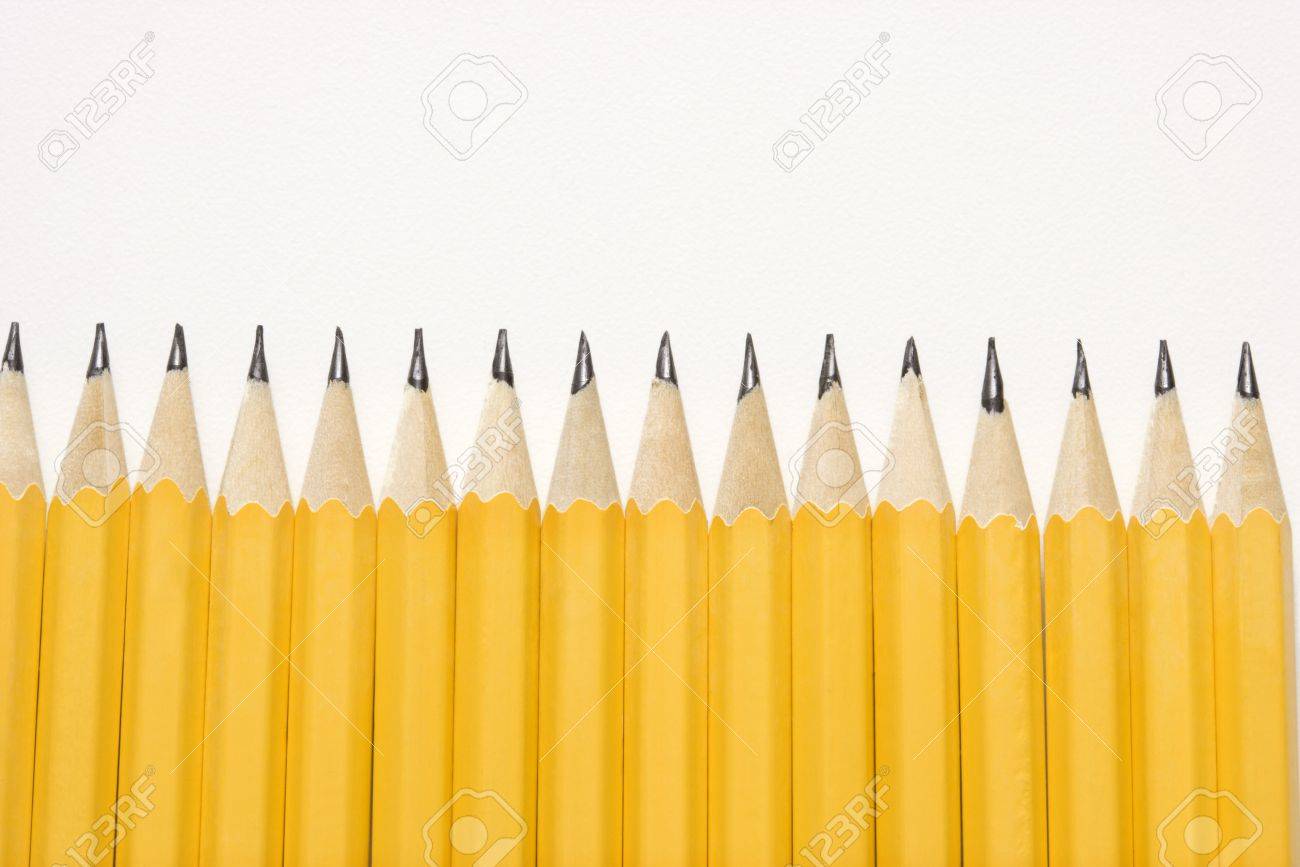 Sharp Pencils Lined Up In An Even Row Stock Photo Picture And Royalty Free Image Image