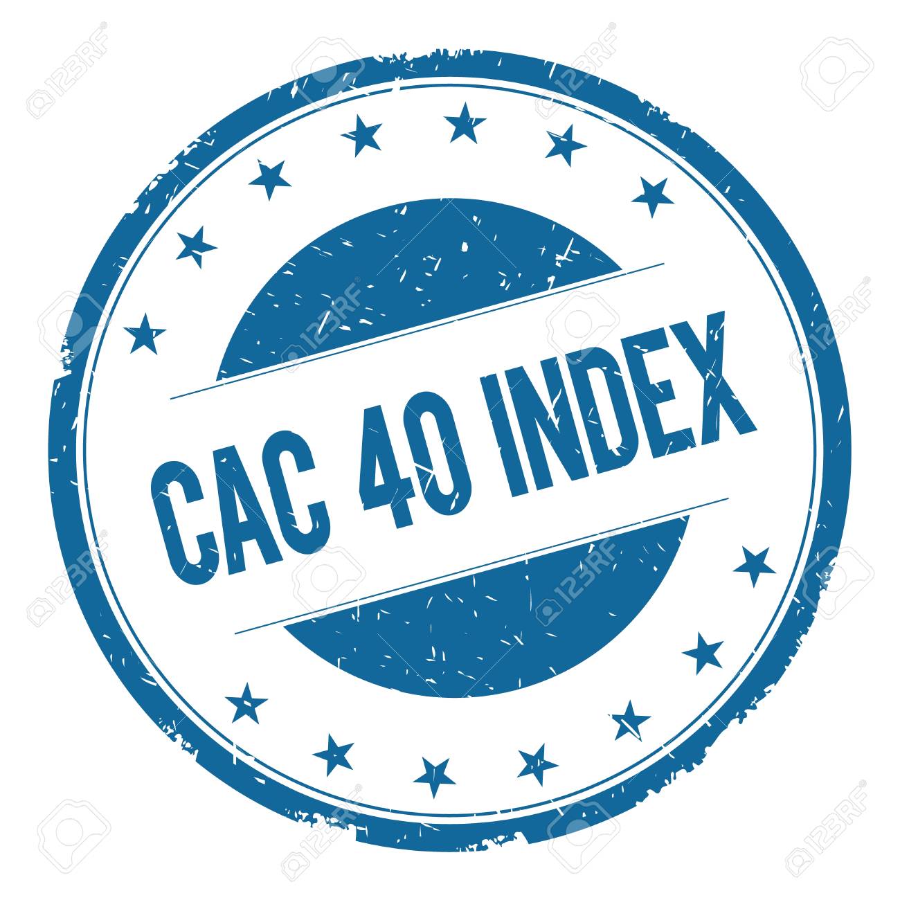 CAC 40 INDEX Stamp Sign Text Word Logo Blue. Stock Photo, Picture and  Royalty Free Image. Image 67602614.