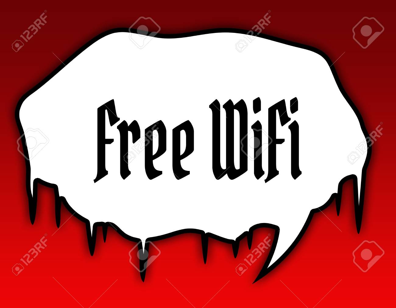 無料のwifiテキストメッセージとホラースピーチバブル 赤い背景 イラストコンセプト の写真素材 画像素材 Image