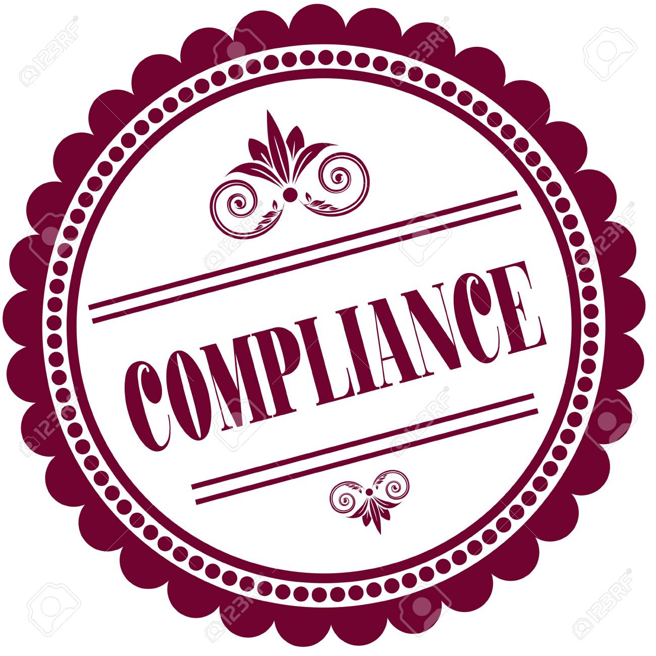 コンプライアンスを備えた紫色のスタンプ イラスト画像コンセプト の写真素材 画像素材 Image