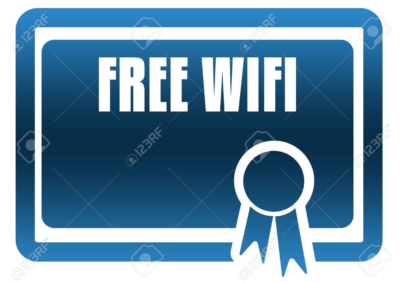 無料のwifiブルー証明書 イラストグラフィックイメージコンセプト の写真素材 画像素材 Image