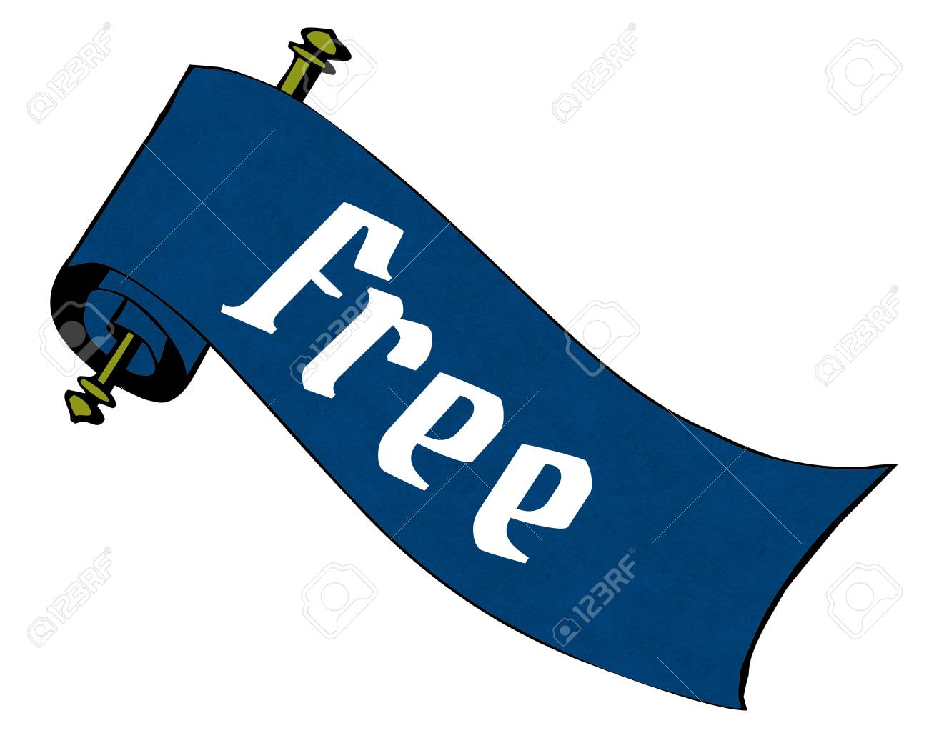 青い紙のスクロール漫画に無料 イラスト画像 の写真素材 画像素材 Image