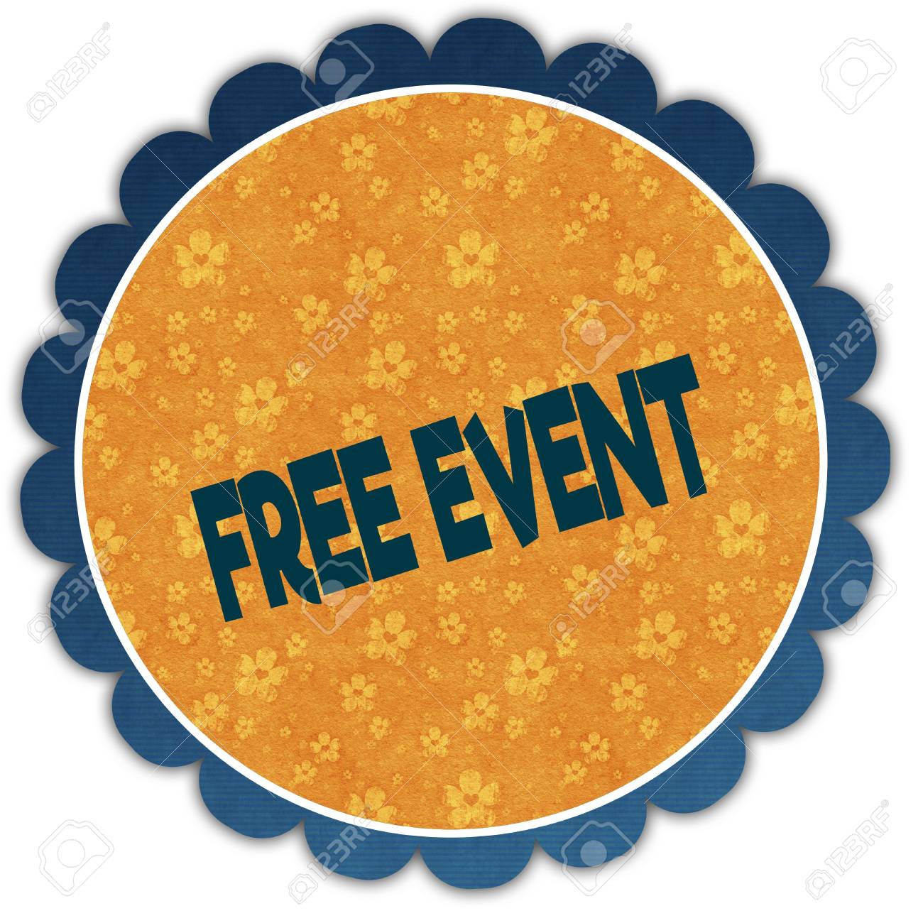 フラワーラベルの無料イベントテキスト イラストグラフィックデザインコンセプトイメージ の写真素材 画像素材 Image