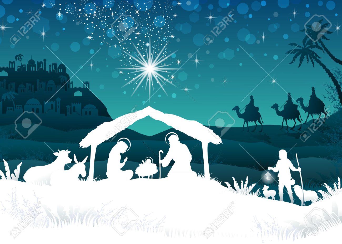 nativity scene with the Holy Family and the Magi of oriental landscape--transparency blending effects and gradient mesh-EPS10 - 47998123 nativity scene with the Holy Family and the Magi of oriental landscape--transparency blending effects and gradient mesh-EPS10 - 47998123