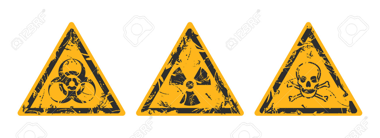 La semiótica que salva vidas: Domine el significado de los pictogramas de riesgos laborales 3 Panel de advertencia con pictograma de riesgo químico y biológico