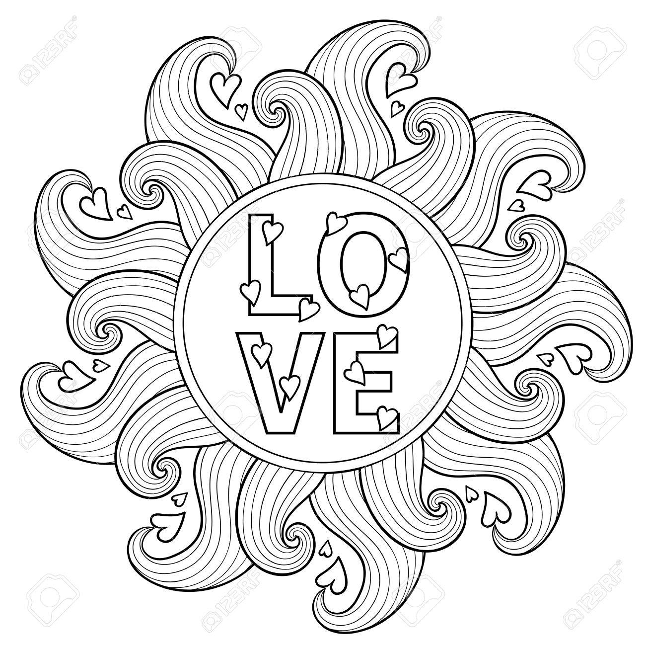 Hand drawn floral frame for adult coloring pages artistically ethnic ornamental patterned circle with romantic