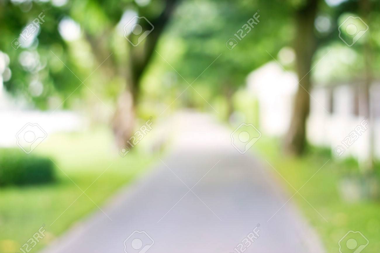 Blurred Park With Side Walk On Green Nature Background Stock Photo, Picture  And Royalty Free Image. Image 49718947.