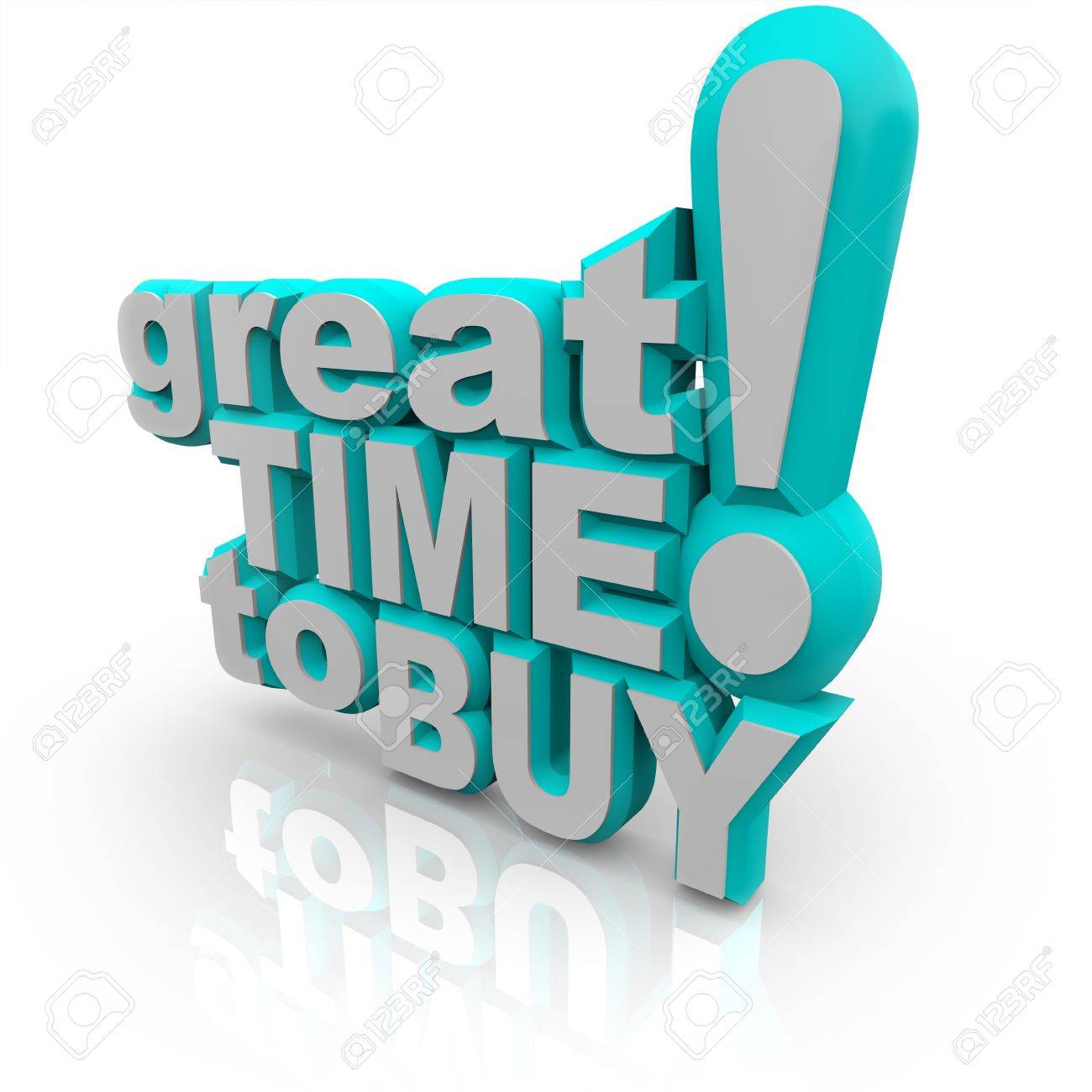 the 3d words great time to buy a message to potential consumers buy words