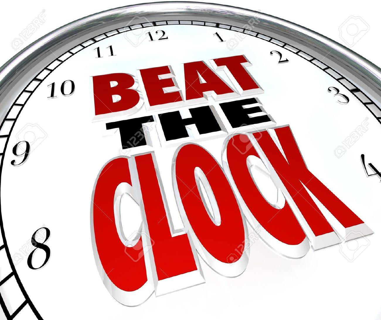 the words beat the clock on a clock face to illustrate the need
