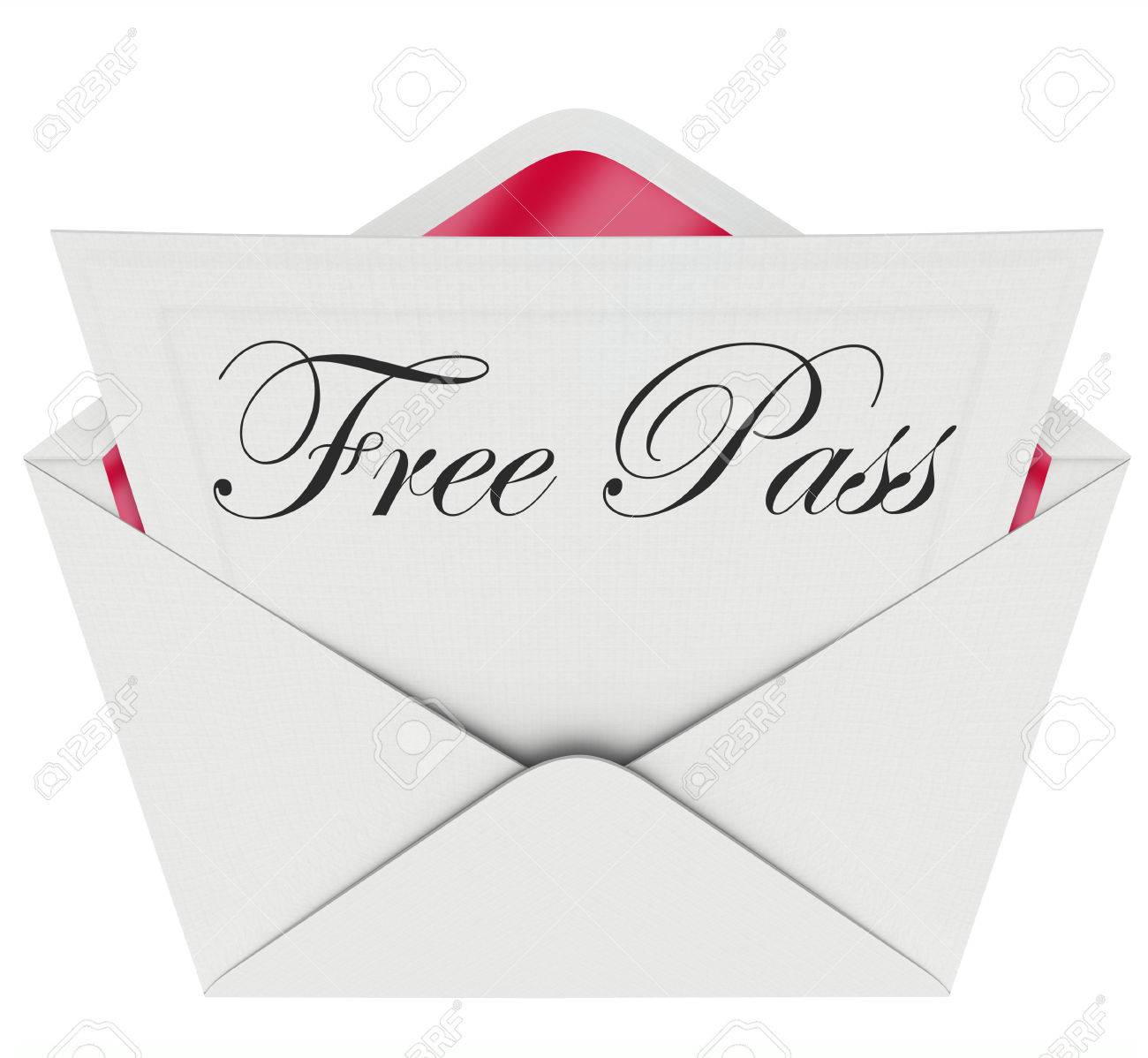 カードやパーティー お祝い コンサート ショー 映画やその他の関与など限られたアクセスの特別なイベントに参加するよう招待開いた封筒への招待の言葉フリーパス の写真素材 画像素材 Image