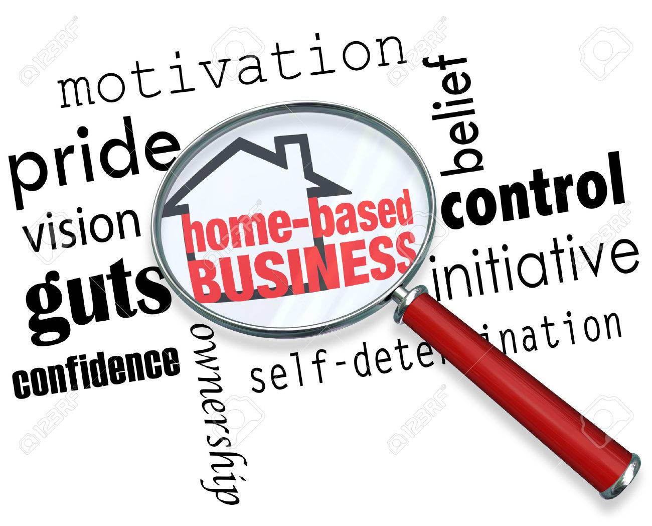 Home Based Business Worter Und Haus Symbol Unter Einem