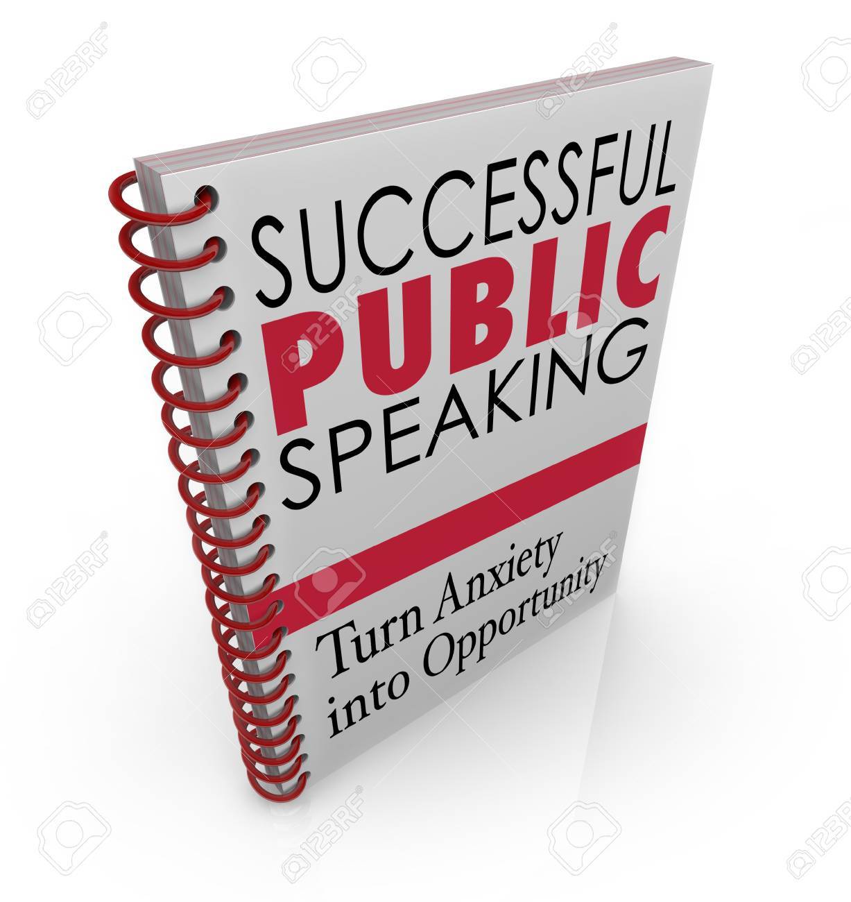successful public speaking words on a book cover for advice stock meeting words