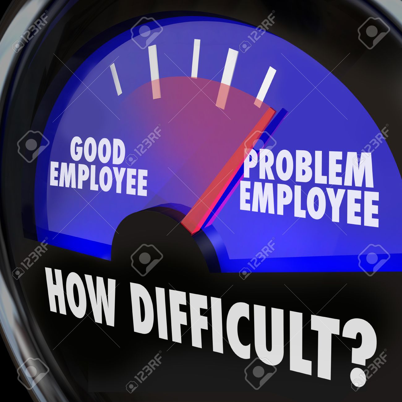 problem employee vs good worker words on gauge measuring difficult words to describe a good employee
