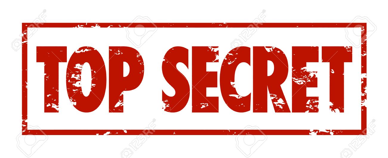 top secret words in red grungy stamped letters to mark protected