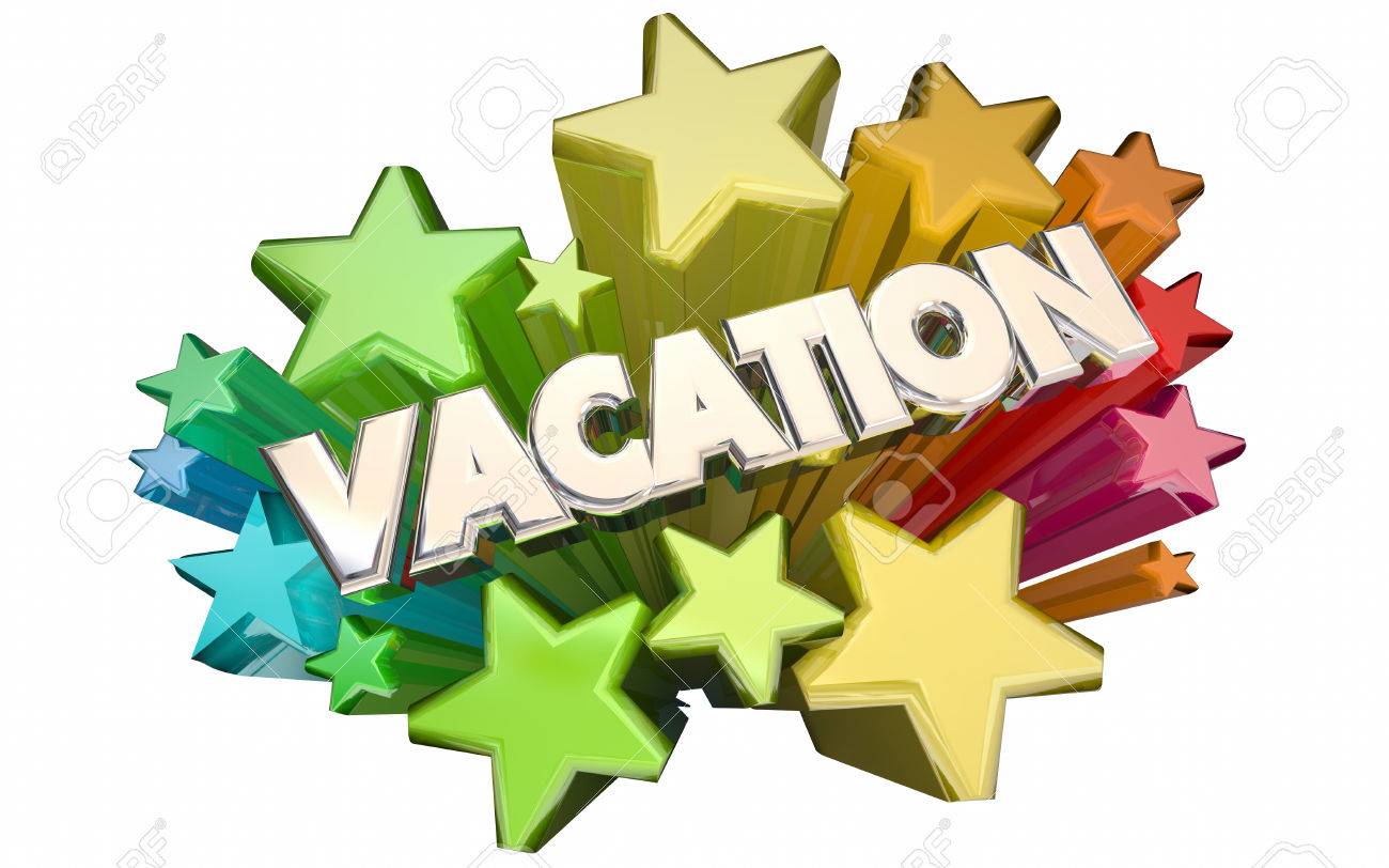 vacation trip travel holiday fun recreation 3d stars word stock vacation word