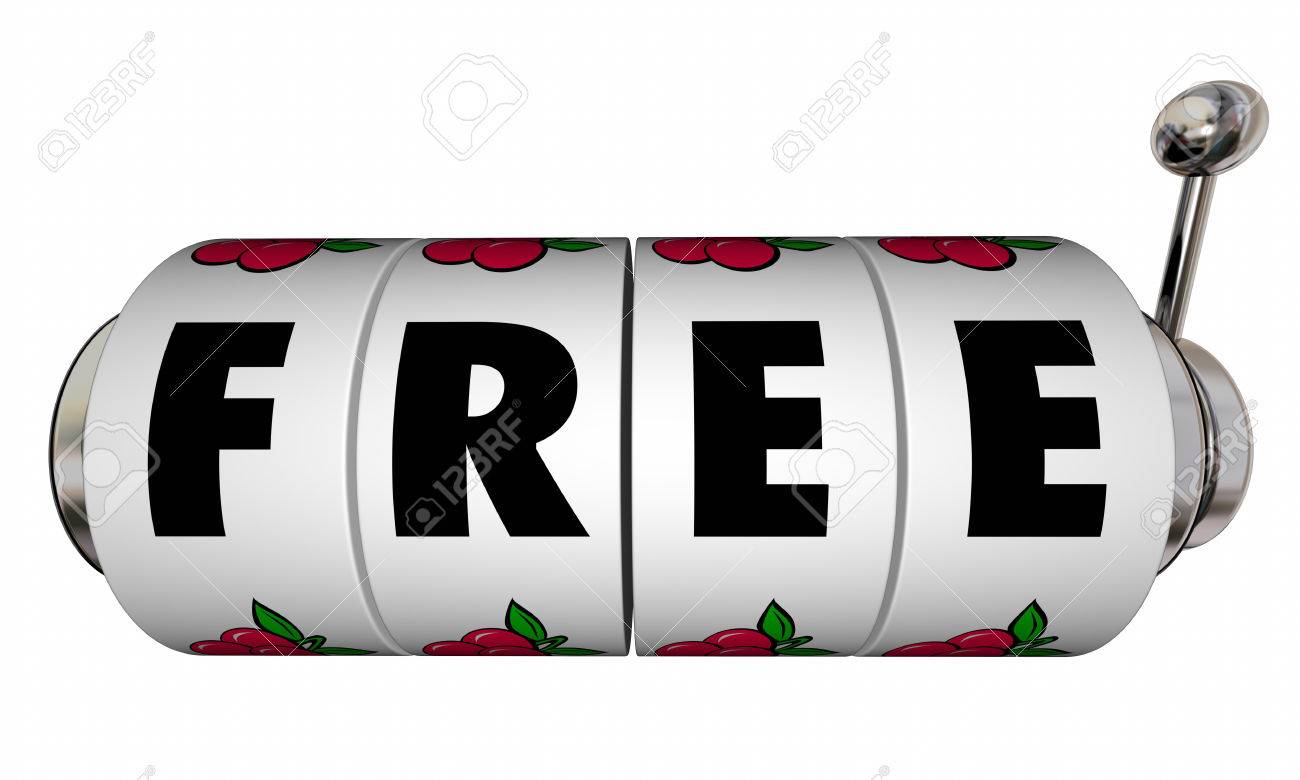 無料スロット マシン ホイール無料特別販売オファー 3 D の単語 の写真素材 画像素材 Image