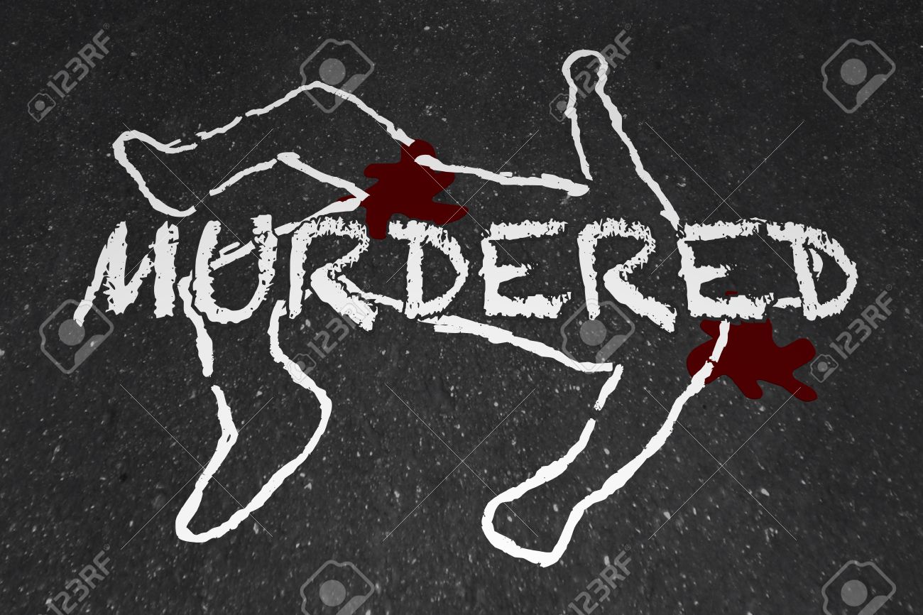 殺された死体チョーク概要被害者イラストを殺害 の写真素材 画像素材 Image 61193611