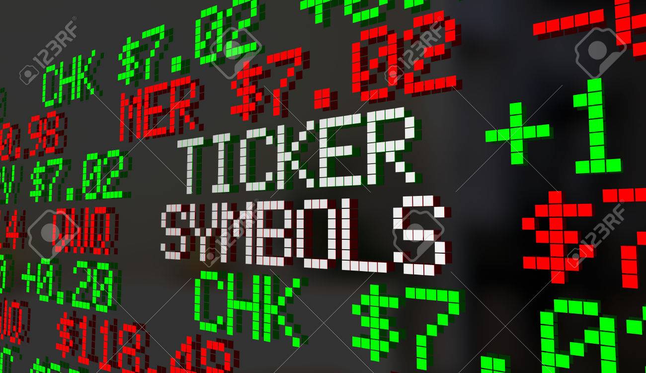 ティッカー シンボル企業価格株式市場のリスト 3 D イラストレーションの写真素材・画像素材 Image 72501559