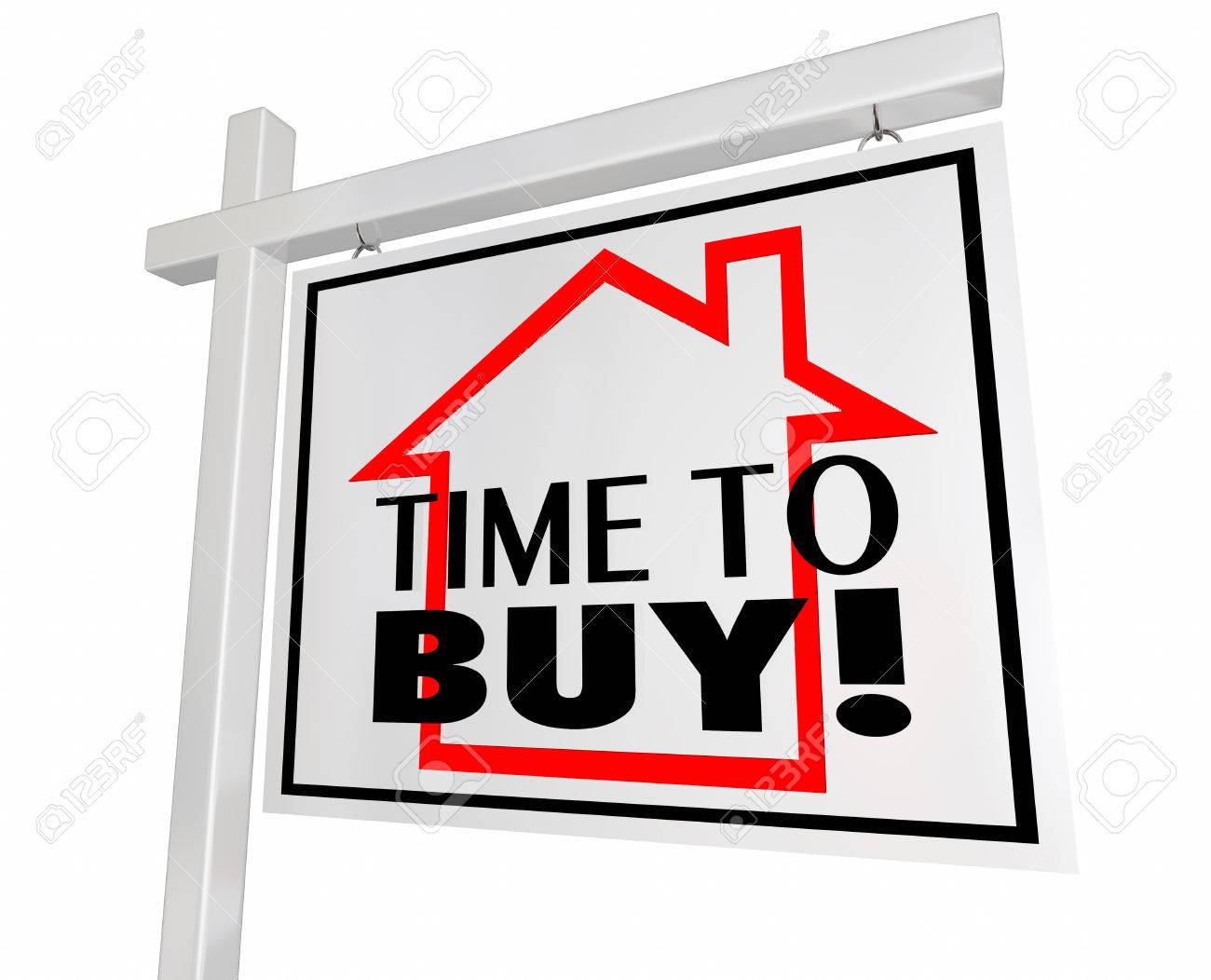 time to buy real estate home for sale sign house purchase 3d stock buy for sale sign