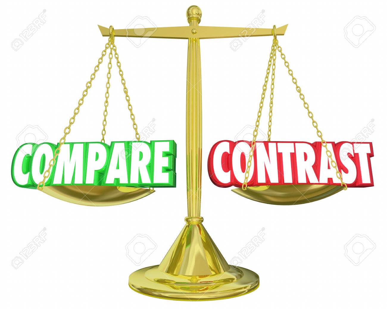 Compare And Contrast Scale Comparison Two Things 3d Illustration Stock  Photo, Picture And Royalty Free Image. Image 81101358.