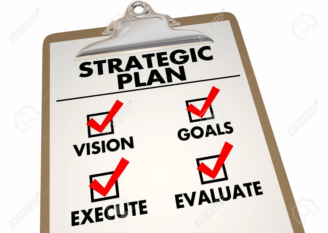 Strategic Plan Clipboard Checklist Action Items 3d Illustration - 87246274 Strategic Plan Clipboard Checklist Action Items 3d Illustration - 87246274