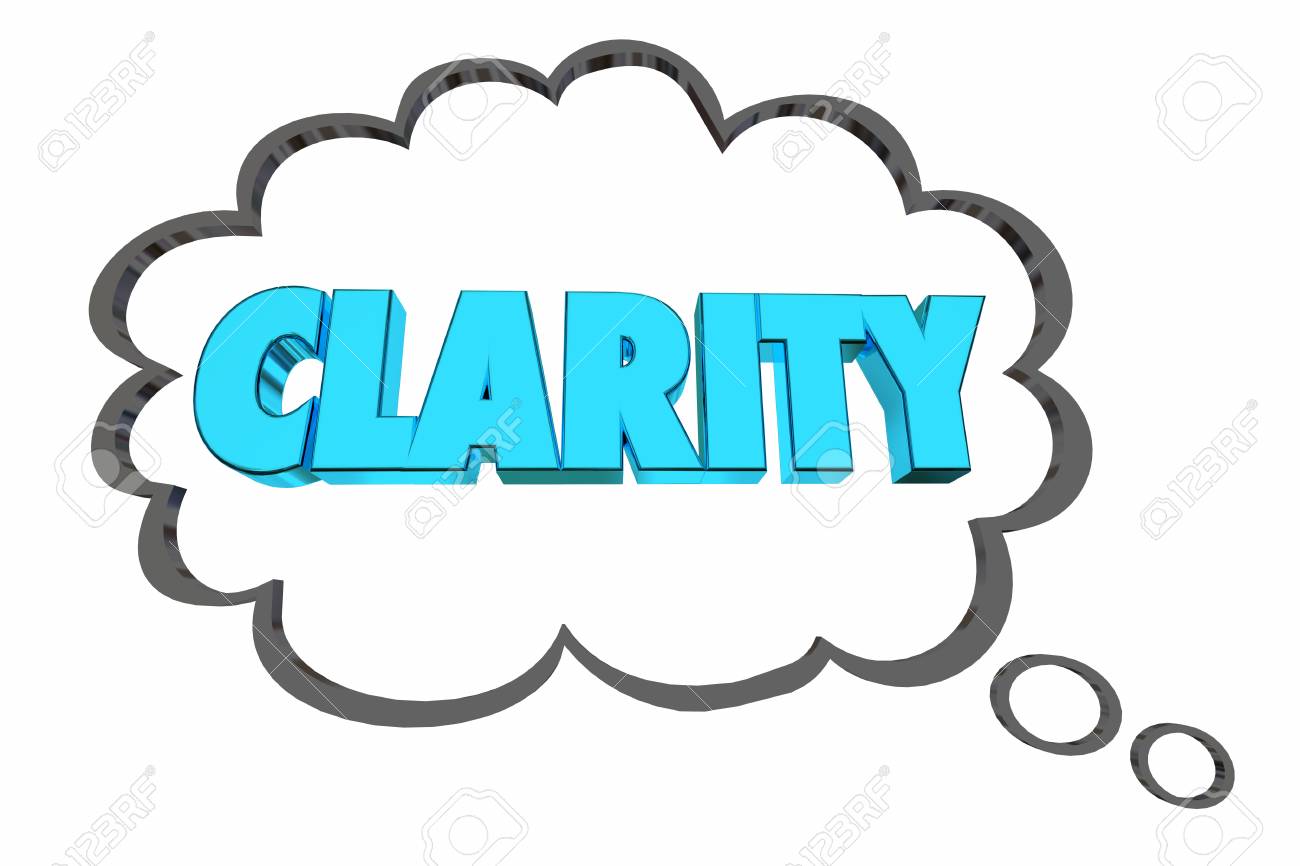Clarity Consise To The Point Communication Thought Cloud Word 3d  Illustration Stock Photo, Picture And Royalty Free Image. Image 89404827.