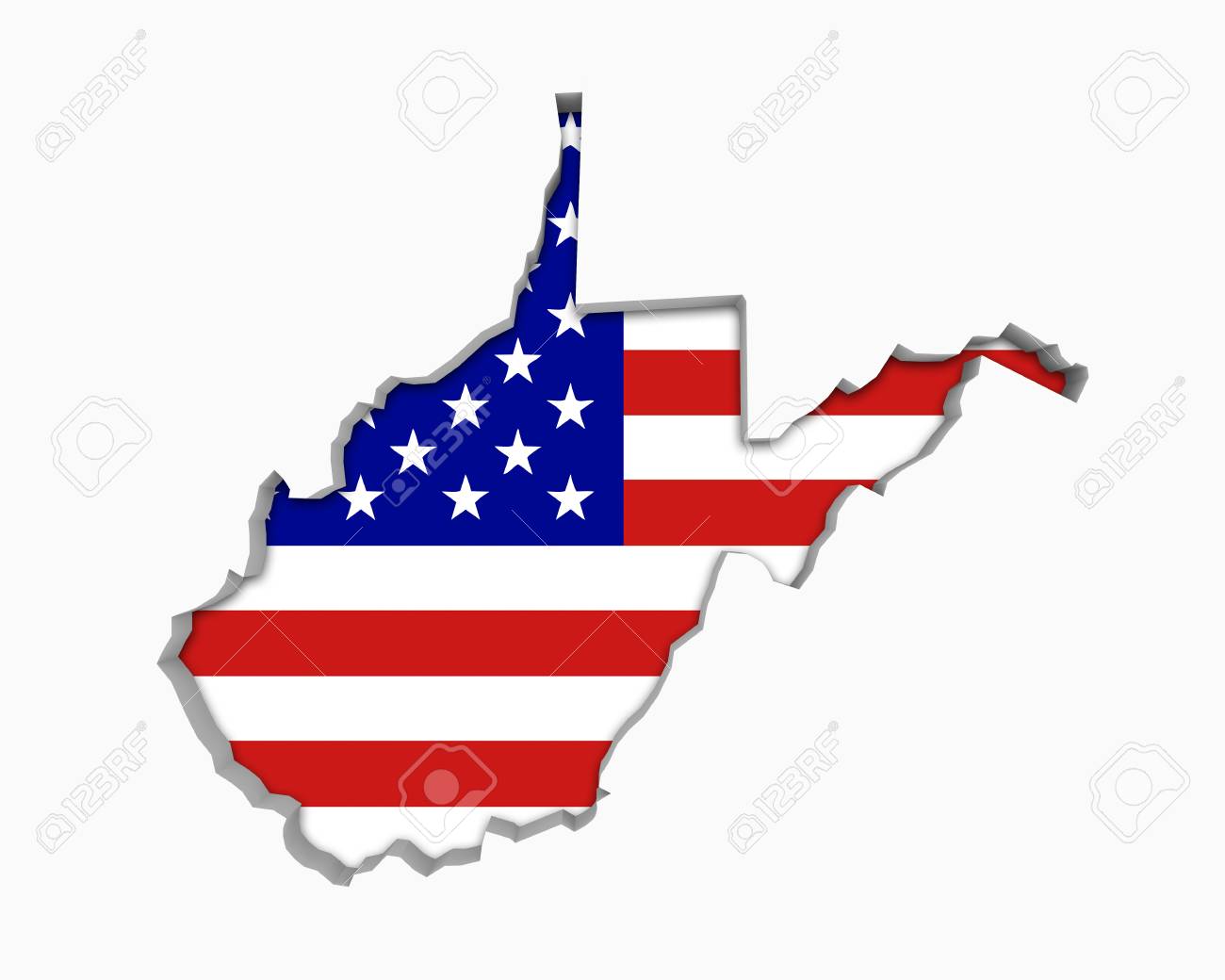 Autoaufkleber West Virginia WV und US-Flagge oval
