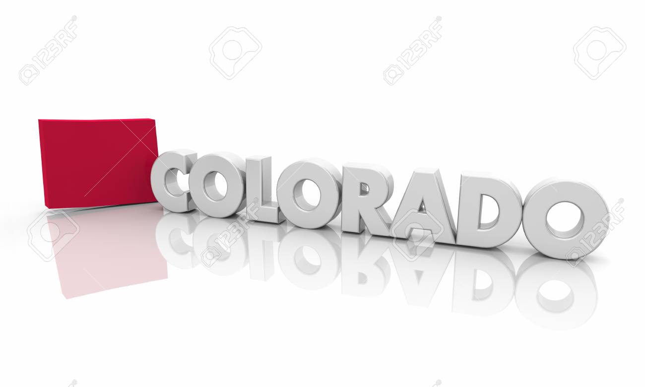 colorado co red state map word 3d illustration ロイヤリティーフリー