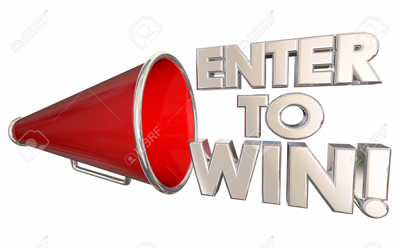 enter to win contest drawing lottery raffle bullhorn megaphone raffle win