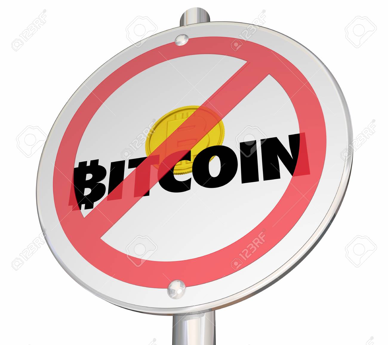 Bitcoin Cryptocurrency Digital Blockchain Money Not Accepted No Sign Symbol  3d Illustration Stock Photo, Picture and Royalty Free Image. Image  124716137.