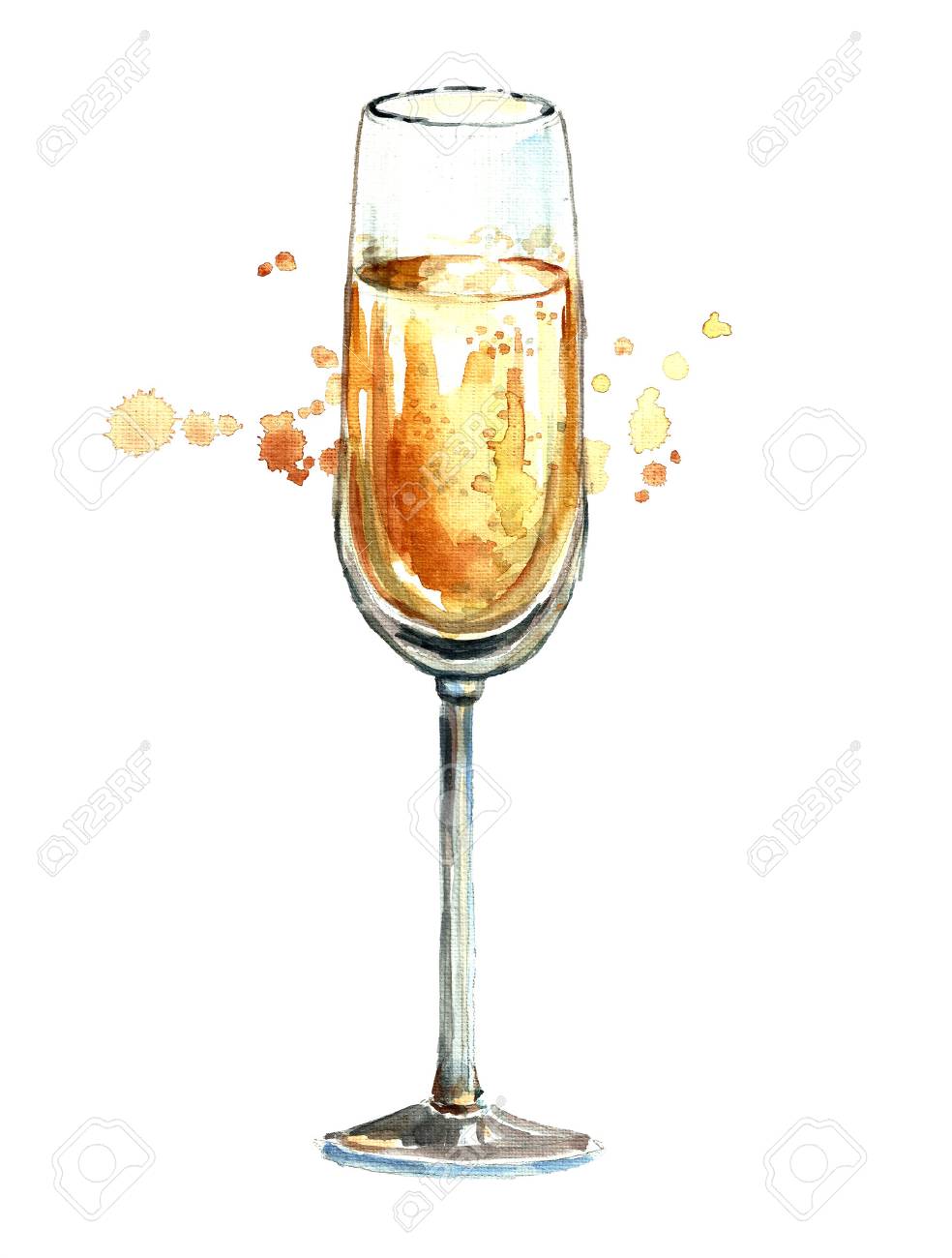 水彩のシャンパン グラス の写真素材 画像素材 Image