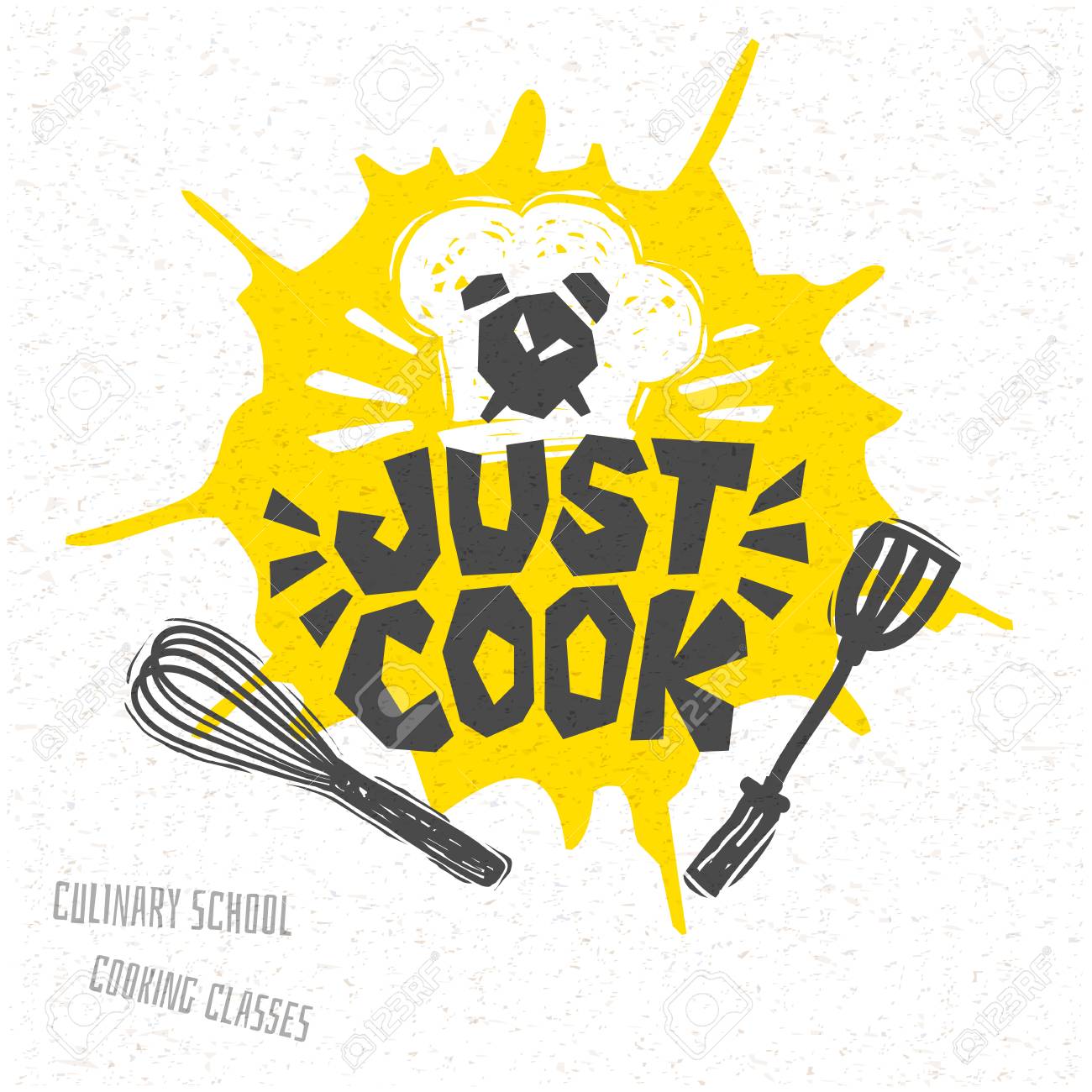 Cooking School Culinary Classes Logo Utensils Apron Fork Knife