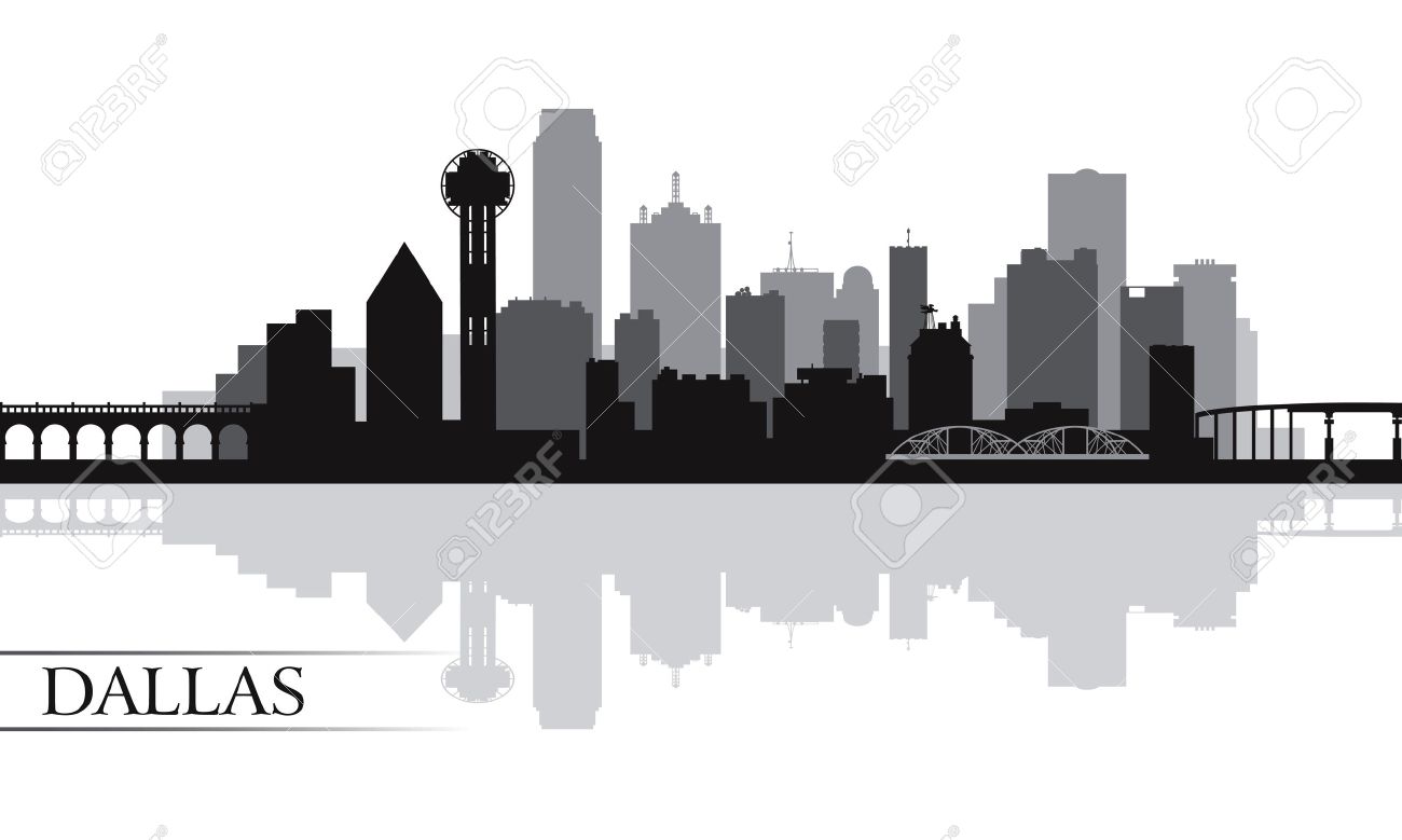 dallas city skyline silhouette background vector illustration