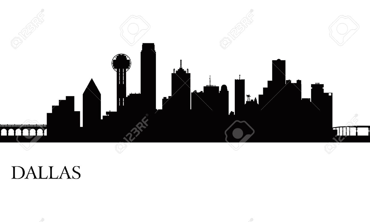 dallas city skyline silhouette background vector illustration