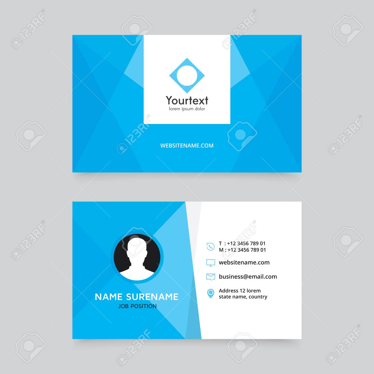 elegant clean blue business card design vector modern creative