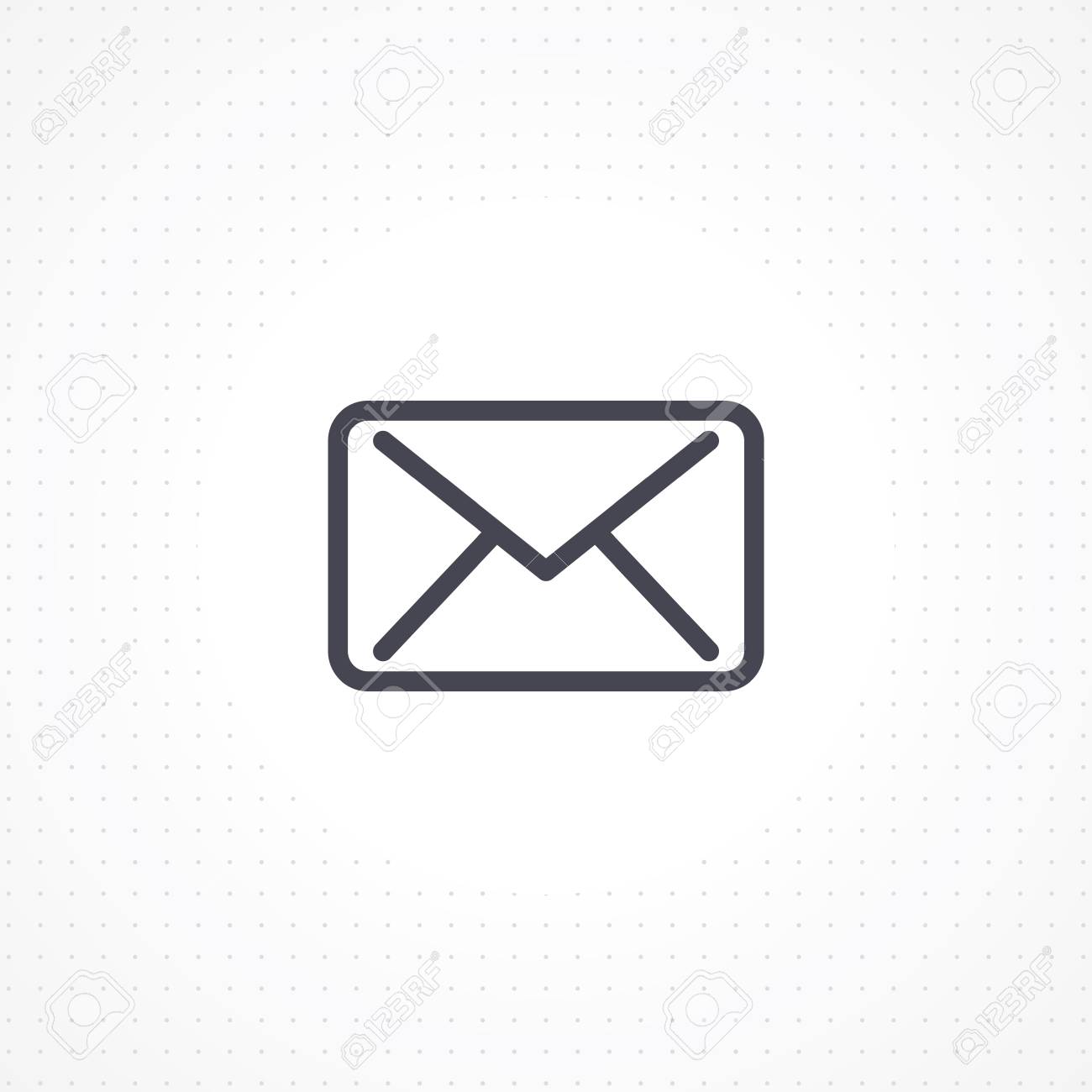 Email icon on white background. Outline email icon for business cards and websites. Flat