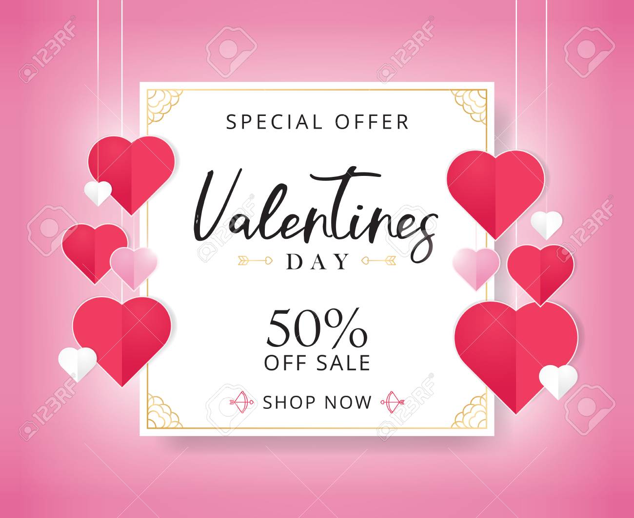 valentines day sale background with heart shaped flyer template valentines day hearts flyer design