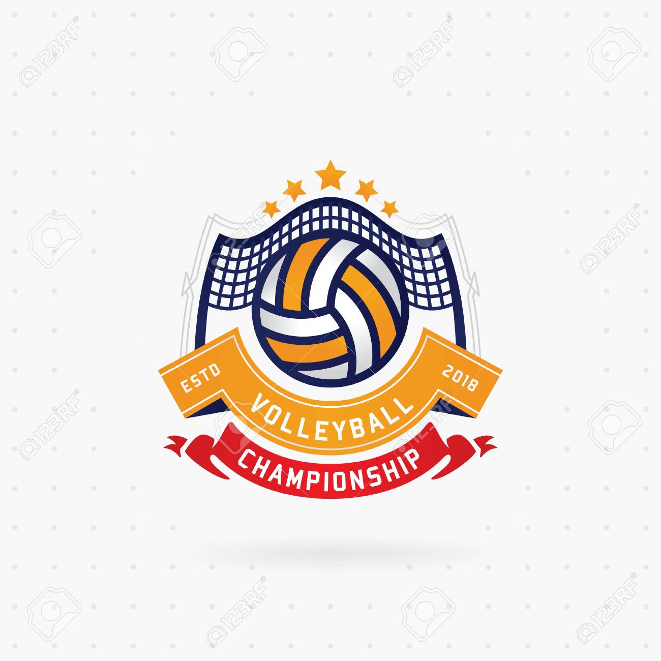 volleyball championship logo designs templates with volleyball