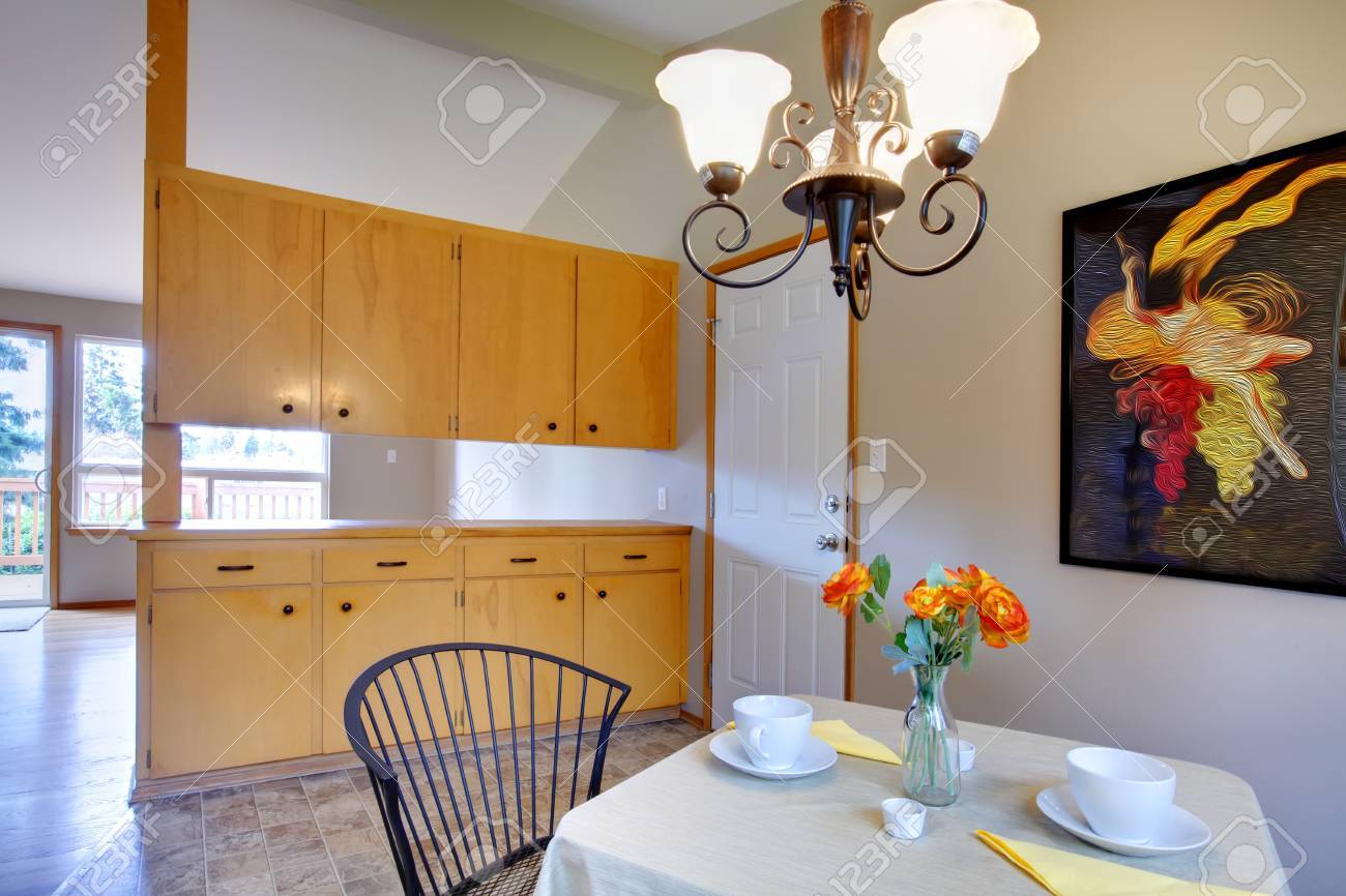 small dining room storage combination and metal kitchen table