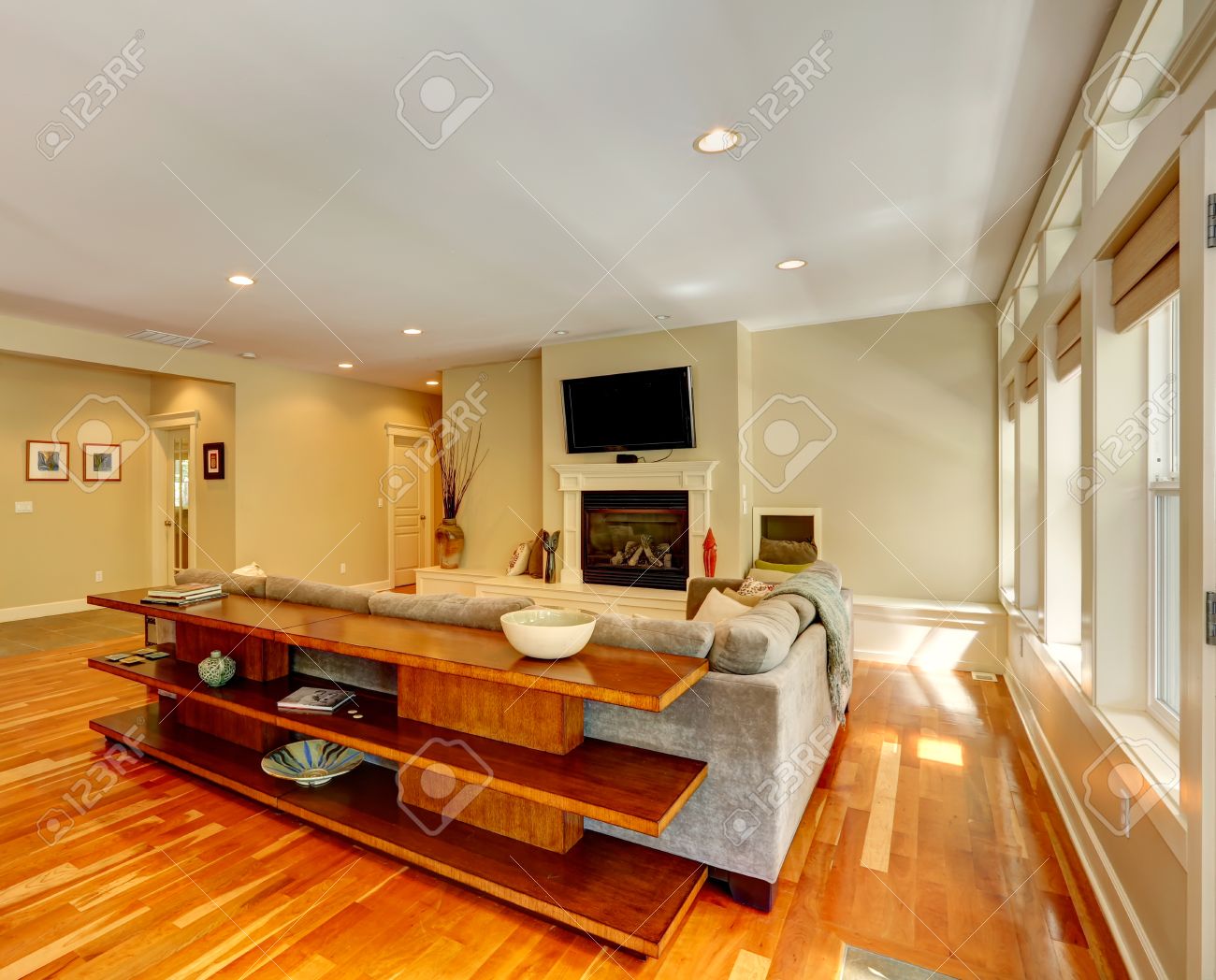 Luxury Living Rooms With Tv luxury living room with fireplace and tv. view of couch and three Luxury Living Rooms With Tv luxury living room with fireplace and tv. view of couch and three