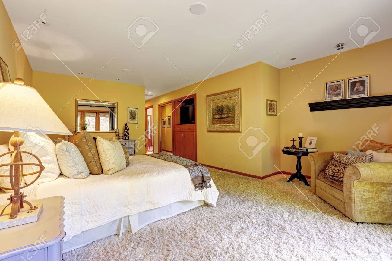 Master Bedroom Interior In Soft Ivory And Creamy Tones Soft