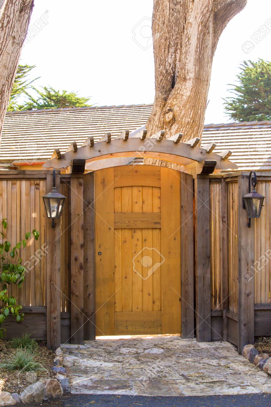 wooden front gate