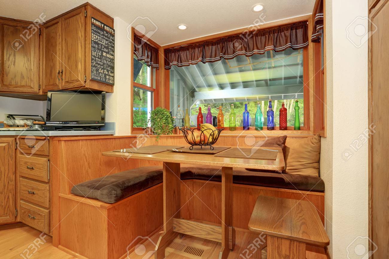 Small And Cozy Dining Area In The Kitchen Room View Of Wooden Stock Photo Picture And Royalty Free Image Image
