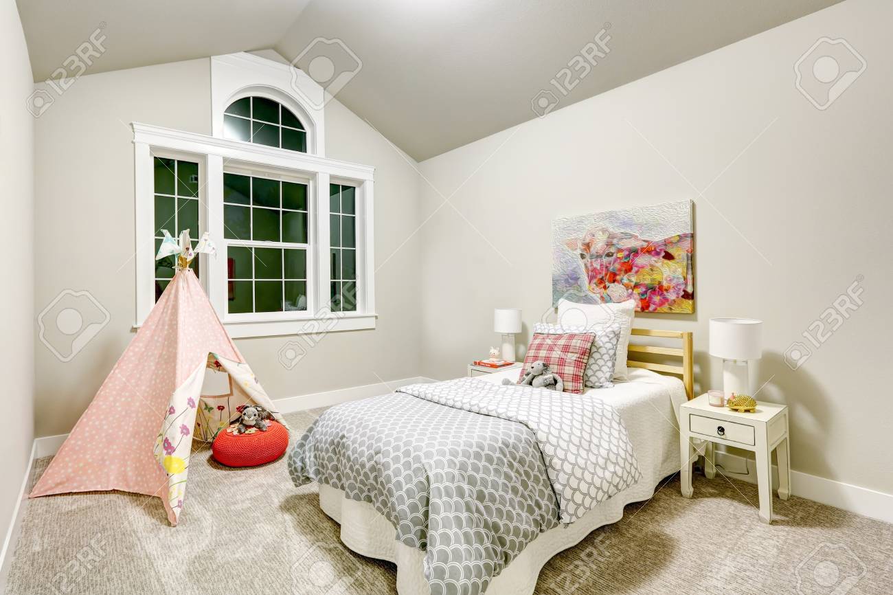 light grey girls bedroom