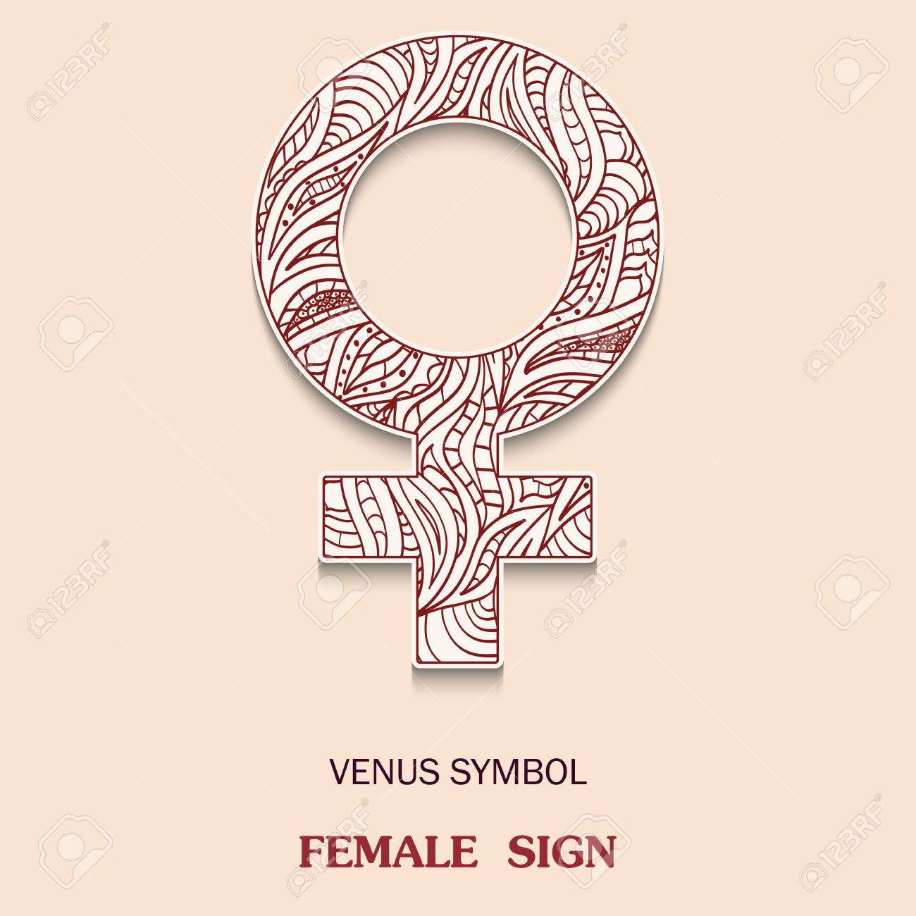 Symbole De Venus Est Un Signe De Sol Feminin Avec Un Motif En Style Indien Tribal Illustration Vectorielle Clip Art Libres De Droits Vecteurs Et Illustration Image
