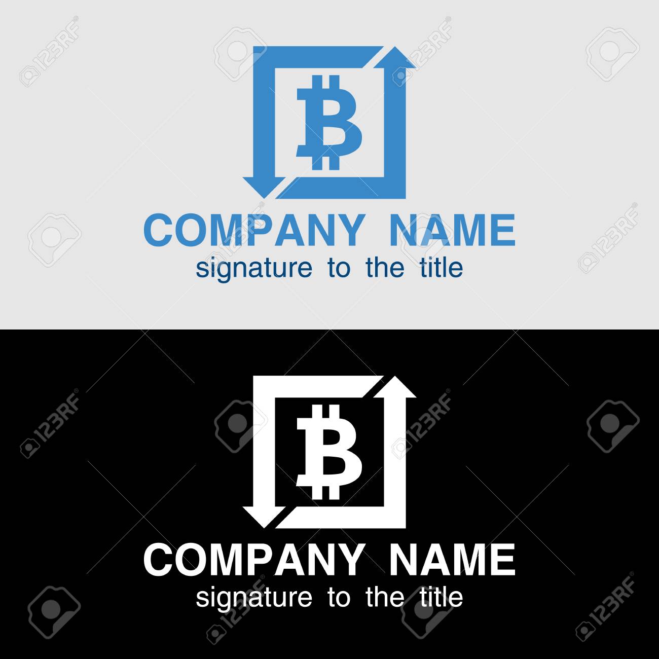 Bitcoin Concept. Cryptocurrency Exchange Example Of Design Of Logo Sign On  Light And On A Black Background.. Digital Money. Block Chain, Finance  Symbol. Vector Illustration Royalty Free SVG, Cliparts, Vectors, and Stock